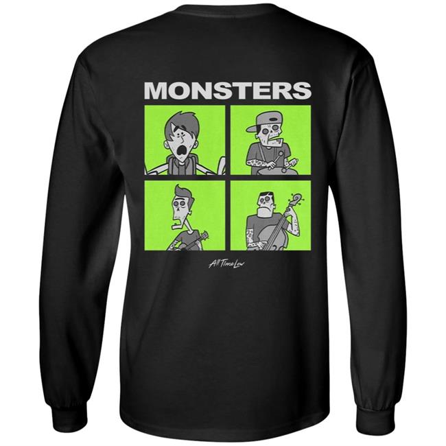 All Time Low Merch Monsters Square Hoodie All Time Low Merch Monsters Square Hoodie