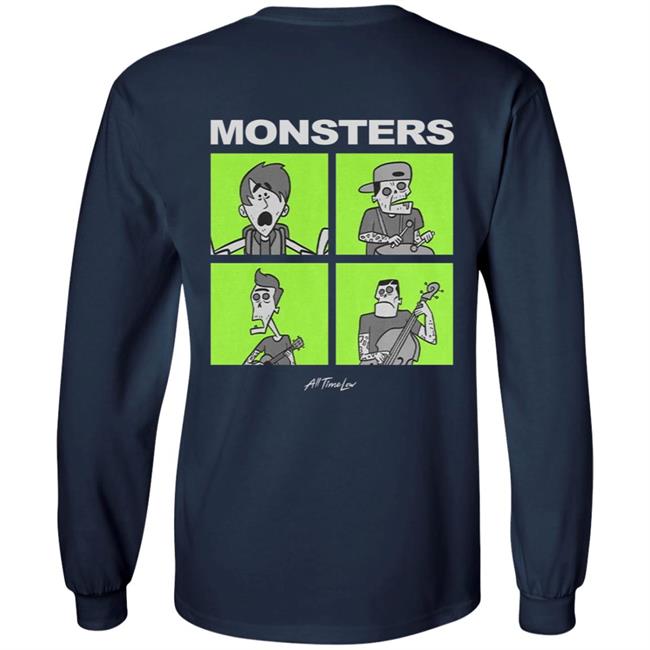 All Time Low Merch Monsters Square Hoodie All Time Low Merch Monsters Square Hoodie