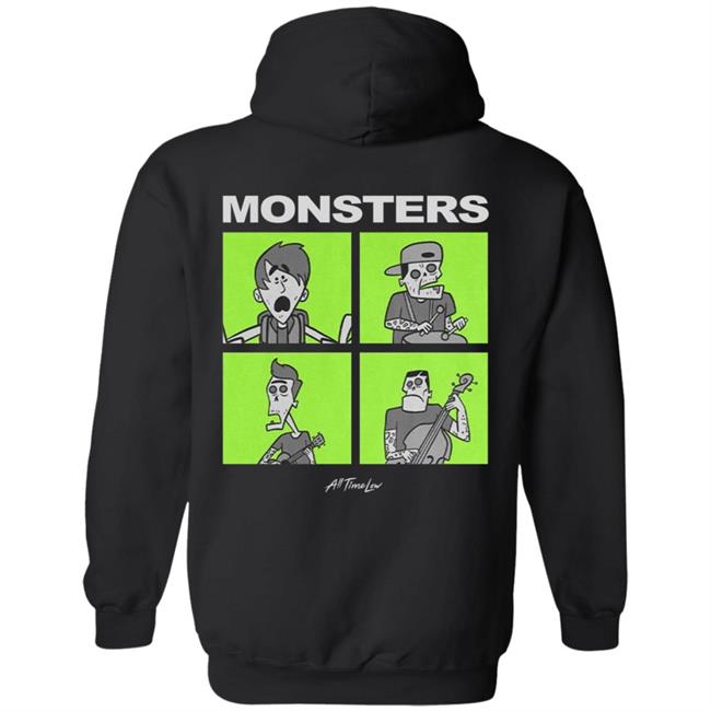 All Time Low Merch Monsters Square Hoodie All Time Low Merch Monsters Square Hoodie