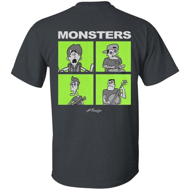 All Time Low Merch Monsters Square Hoodie All Time Low Merch Monsters Square Hoodie