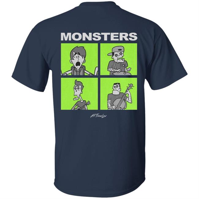 All Time Low Merch Monsters Square Hoodie All Time Low Merch Monsters Square Hoodie
