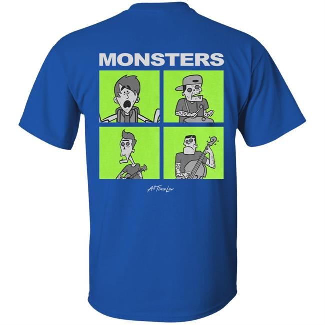 All Time Low Merch Monsters Square Hoodie All Time Low Merch Monsters Square Hoodie