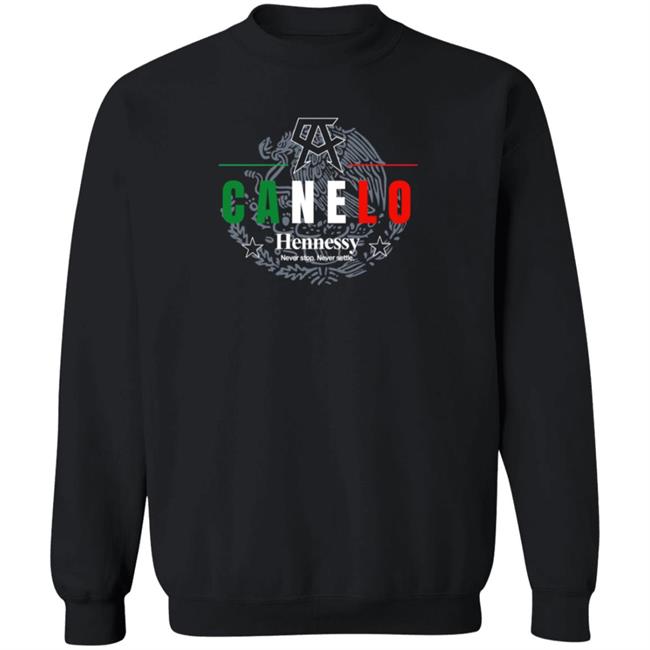CA Canelo Alvarez Hennessy Never Stop Never Settle Shirt CA Canelo Alvarez Hennessy Never Stop Never Settle Shirt