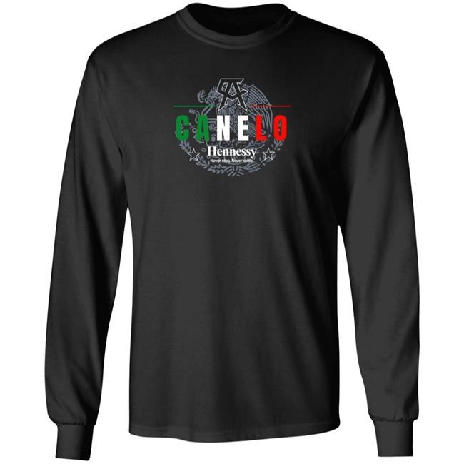 CA Canelo Alvarez Hennessy Never Stop Never Settle Shirt CA Canelo Alvarez Hennessy Never Stop Never Settle Shirt