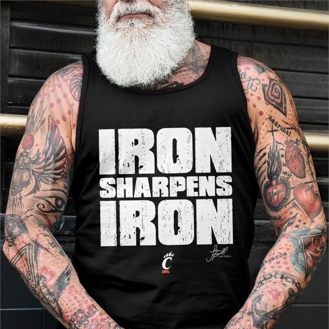 Luke Fickell Iron Sharpens Iron Tee Black Cincinnati Bearcats Joe Danneman