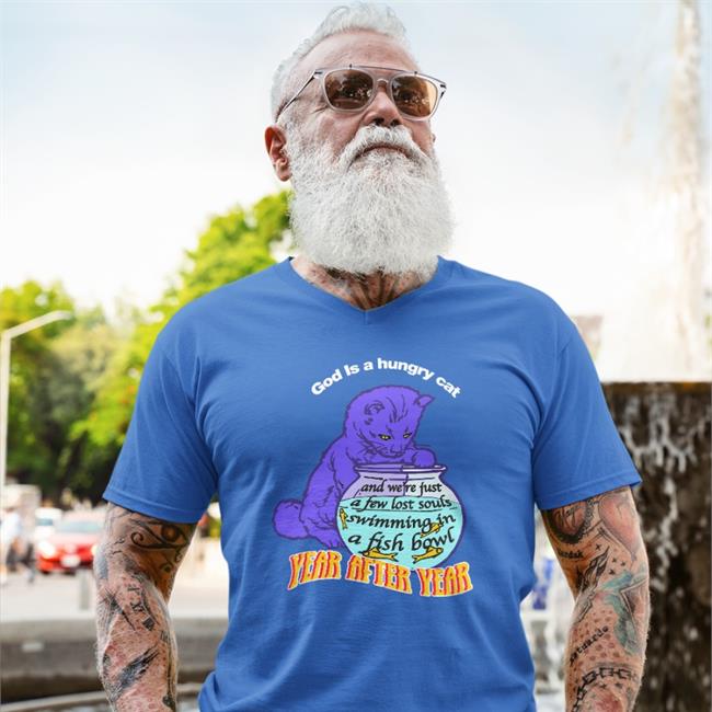 God Is A Hungry Cat Shirt Black
