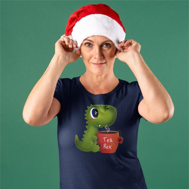 Original Qwertee Merch Tea Rex Shirt Qwertee Black