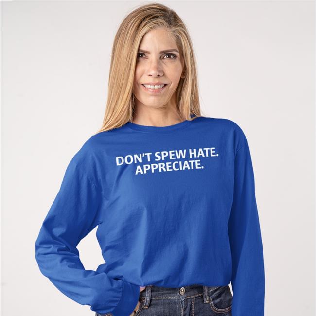 Couch Racer Shop Merch Don't Spew Hate Appreciate Hoodie Brett Griffin