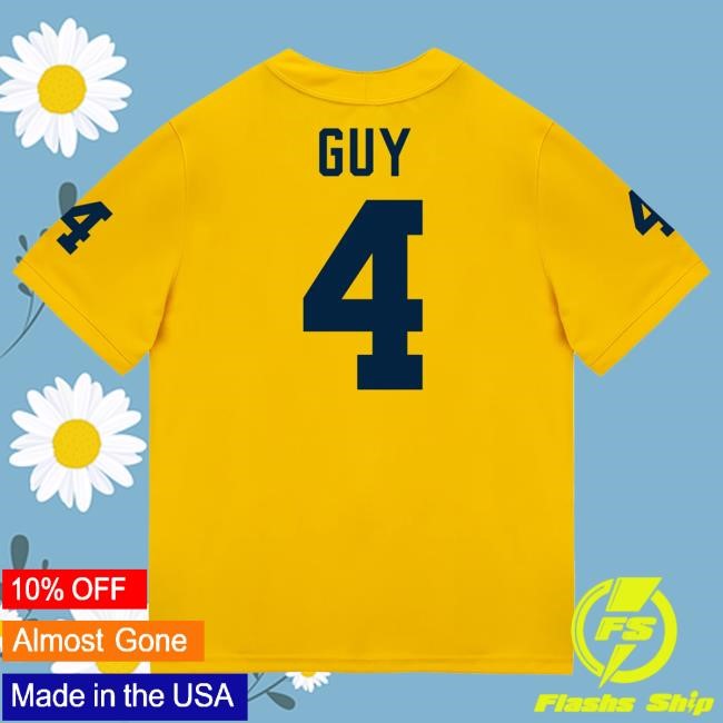The M Den Michigan Wolverines #4 TJ Guy Student Athlete Maize Football Jersey Shirts