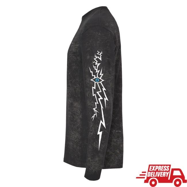 Official Billy Strings Merch Store Shop Billy Strings Lightning Wizard Mineral Wash Long Sleeve Shirt (Maarten Donders)