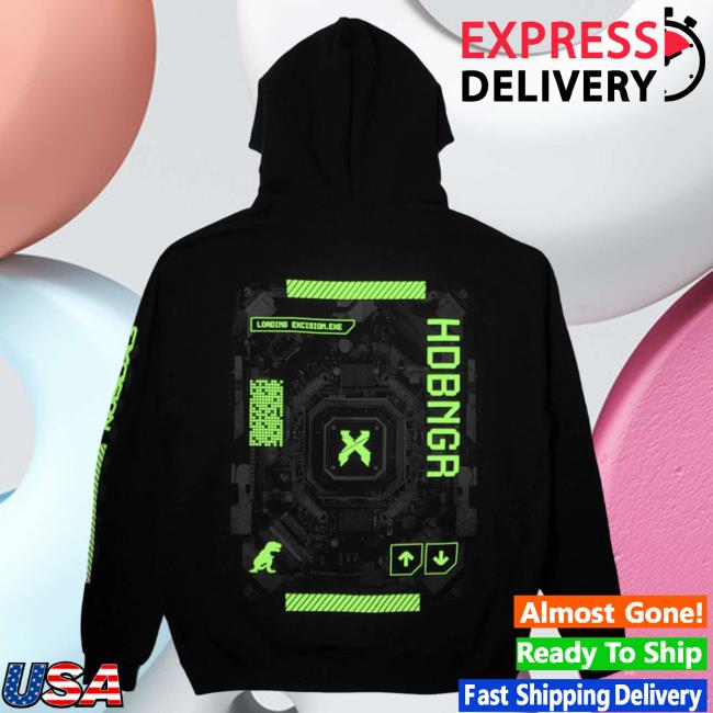 Official Excision Merch .Exe Popover Hoodie (Black/Green)