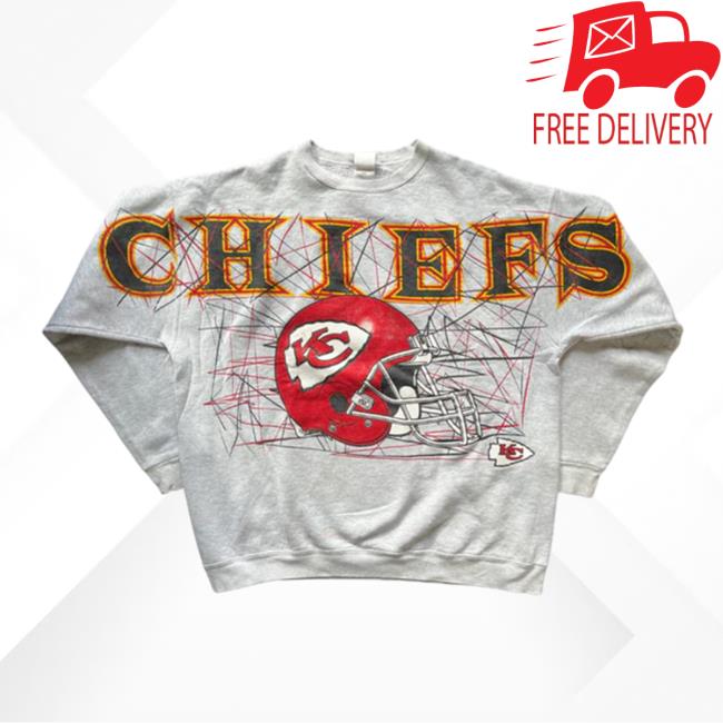 Westside Storey Vintage 90S Aop Spellout Kc Chiefs Long Sleeve T Shirt