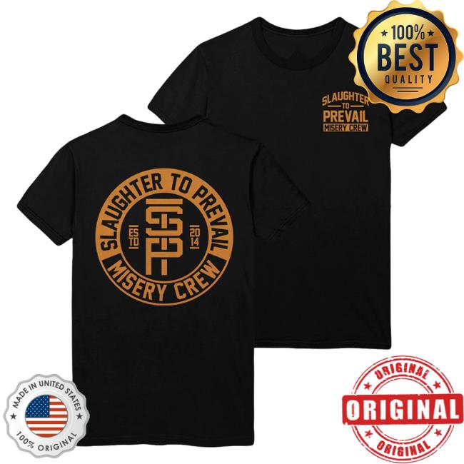 Official Sumerian Merch Slaughter To Prevail Misery Crew Gold Ink Long Sleeve Tee Shirt Black
