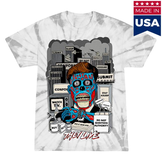 Official Cavity Colors They Live Open Your Eyes 3D Tie Dye Crewneck Cavitycolors