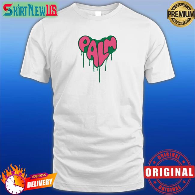 Lee Know Palm Angels Spray Heart Long Sleeve Tee White Lena Staysday6