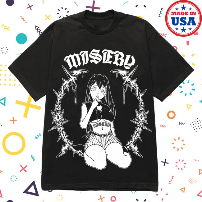 Official Misery Worldwide On Your Knees Graphic Print Black New Shirt
