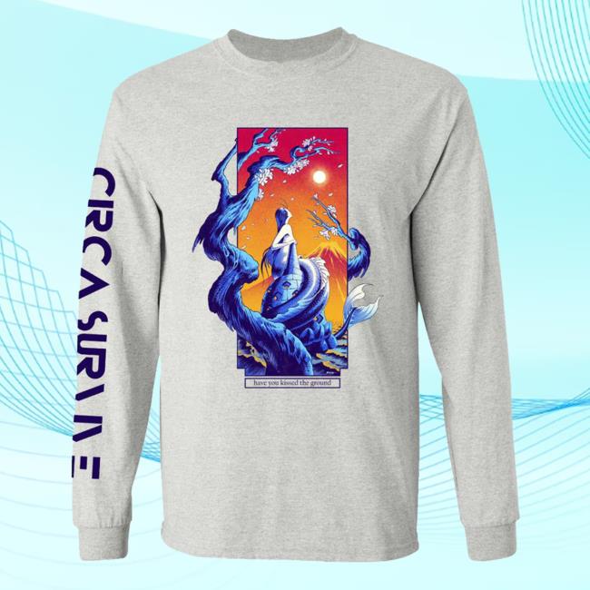 Official Circa Survive Kissed the Ground Long Sleeve T Shirt Heather Grey Circasurvive