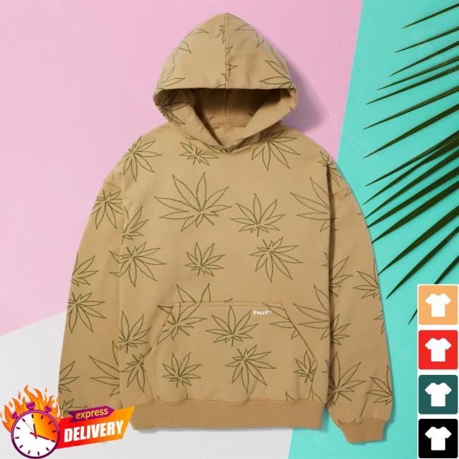 Official Huf Worldwide Store Shop Plantlife Fleece Aop Hoody Oatmeal 3D All Over Print Hufworldwide