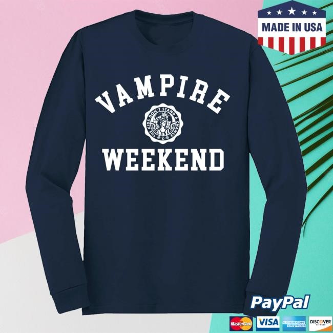 Official Vampire Weekend Merch Collegiate L/S (Navy) Long Sleeve Tee