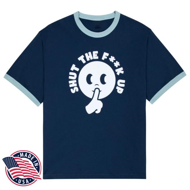 Official Tyler The Creator Merch Store STFU Ringer Tshirt Navy By Golf Wang