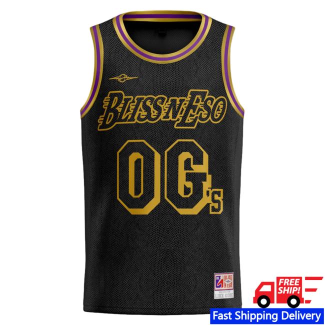 Official Merchbar Bliss n Eso Snake Print Basketball Jersey Black Shirt Merch Bar