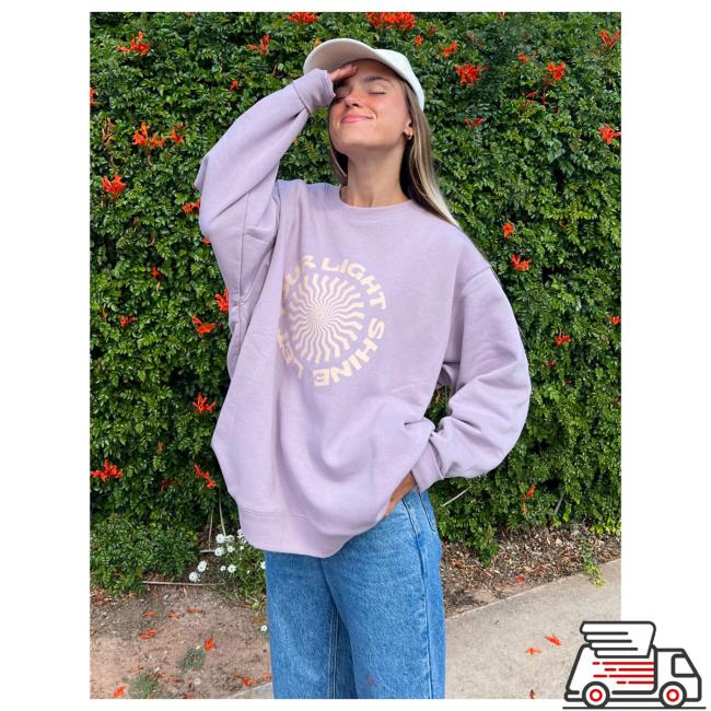 Official Elevated Faith Clothing Let Your Light Shine Unisex Crew neck Sweatshirt