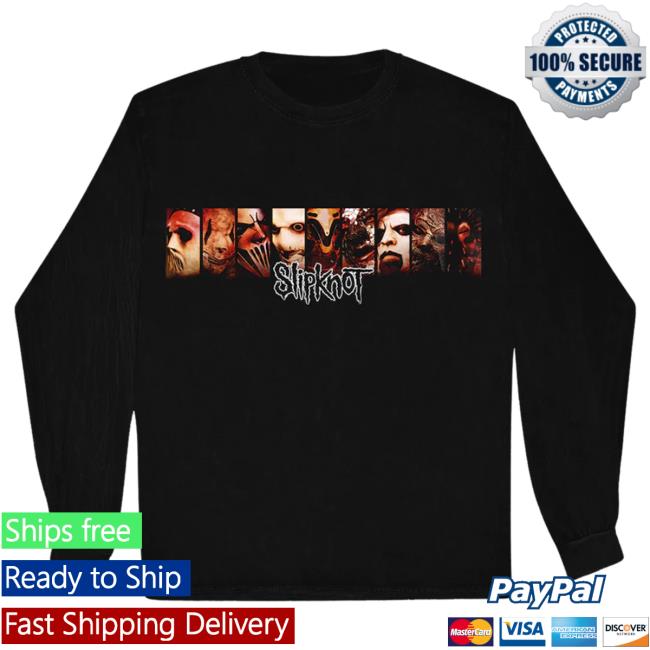 Official Slipknot Merch Store Slipknot Masks '22 Tour Black Long Sleeve Tee Shirt Slipknotmerch Apparel Clothing Shop