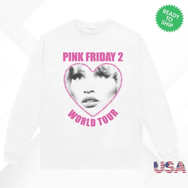 Nicki Minaj Heart Long Sleeve Shirt Pink Friday 2 Tour Merch