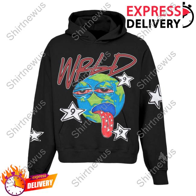 Official Juice Wrld 999Club Clothing Merch Store Shop 999 Wrld Star Hooded Sweatshirt