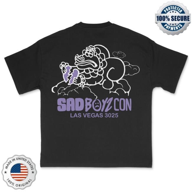 Official Sad Boyz Merch Sad Boyz Dragon Cloud Zip-up Pullover Hoodie - Purple Print