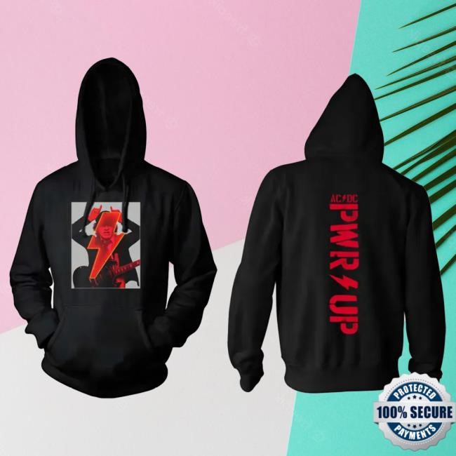 Official Ac Dc Merch Store POWER UP Angus Hero Frame Crewneck Sweatshirt Ac Dc Shop Acdc Clothing