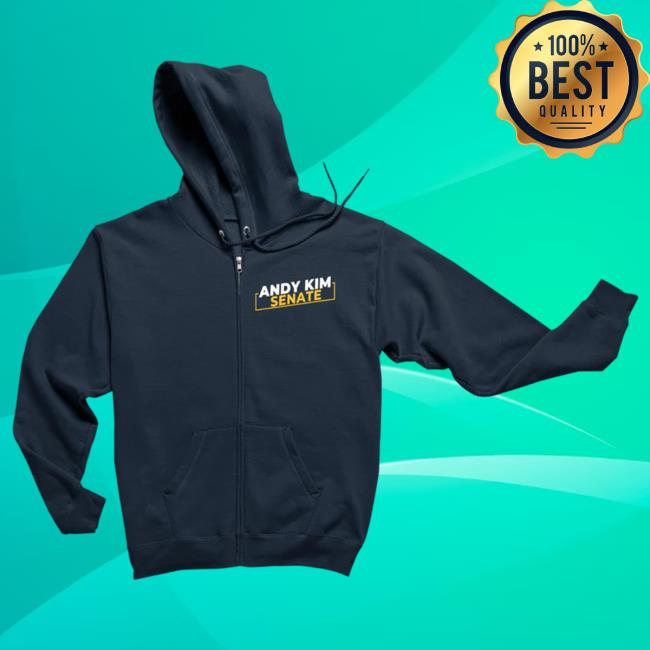 Oficial Andy Kim for Senate Zip Up Pullover Hoodie
