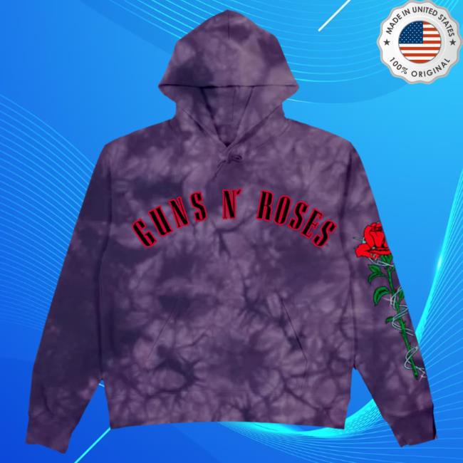 Official Gnr Merch Store Gn'r Purple Tie Dye Popover Hoodie Gnrmerch