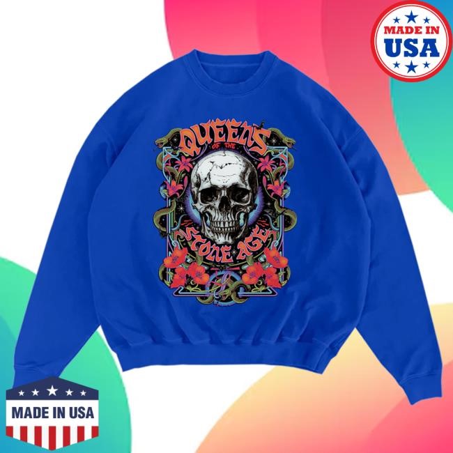 Official Queens Of The Stone Age Merch Store Skull Collage Sweatshirt Qotsa