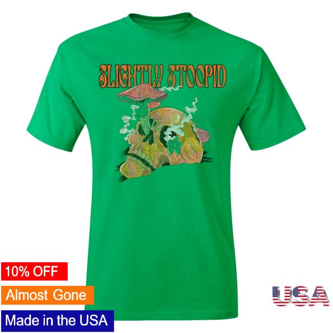 Official Slightly Stoopid Merch Store Shop Slightly Stoopid Mushroom Skull Tees SlightlyStoopid