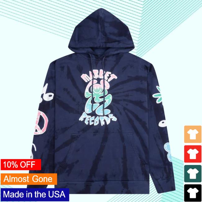 Official Feature Merch Store Shop Market Smiley Records Angel Sigh Crew neck - Navy Tie-Dye Feature Apparel Clothing