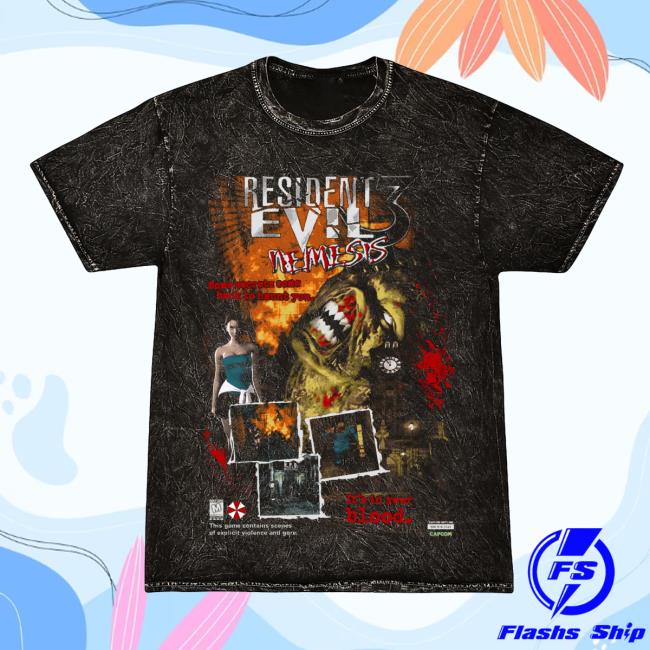 Graveyard Goods Shop Store Merch Resident Evil 3: Nemesis • Enter The Police Station (Vintage Wash) Shirt Tee