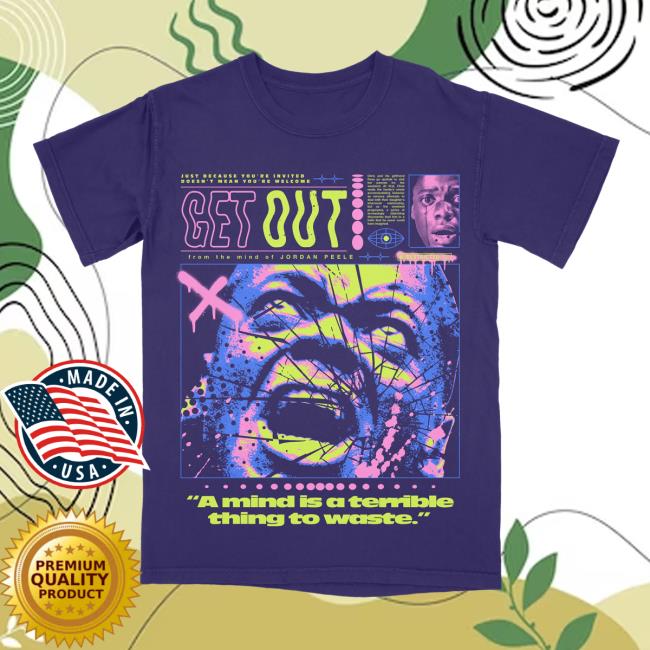 Official Get Out A Mind Is A Terrible Thing To Waste T-Shirts Purple