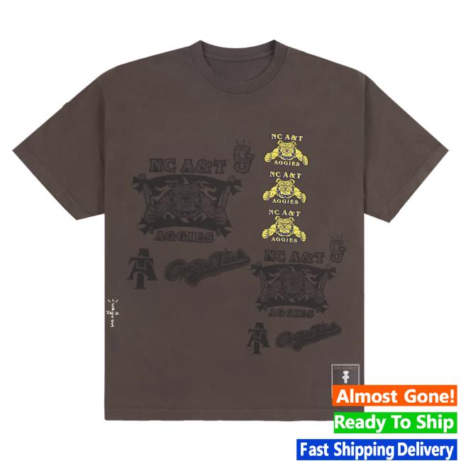 Official Travis Scott Utopia Merch Store CJ X M&N X NC A&T UNIVERSITY SEAL T-Shirts Travis Scott Apparel Clothing TravisScott