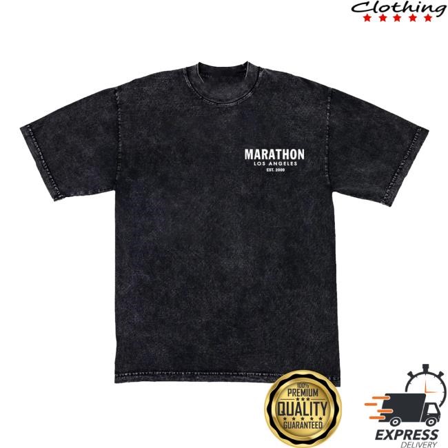 Marathon Origin (Left Hit) Tee - Carbon Washed Black/White – The Marathon Clothing