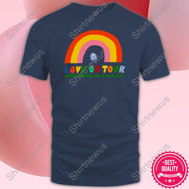 Official Harry Styles Merch Rainbow Event Tee - Amsterdam