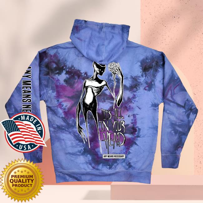 Official Any Means Necessary Clothing It's All In Your Head Crew neck Sweatshirt Purple