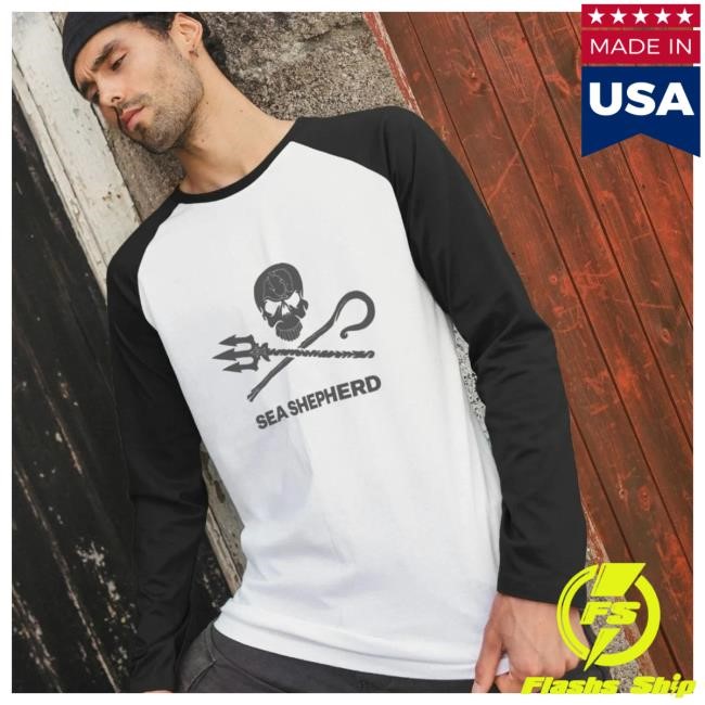 Official Sea Shepherd Store Jolly Roger Baseball L/S Tee