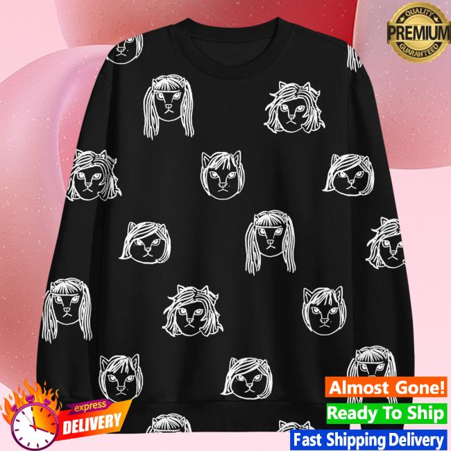 Official The Linda Lindas Merch Cats Pattern Crew neck Sweatshirt
