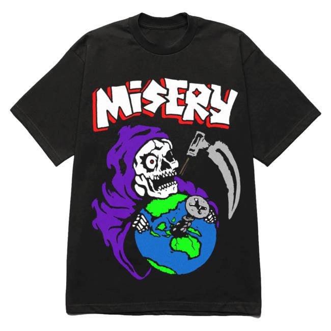 Official Misery Worldwide Screwed Graphic Print Black New Shirt