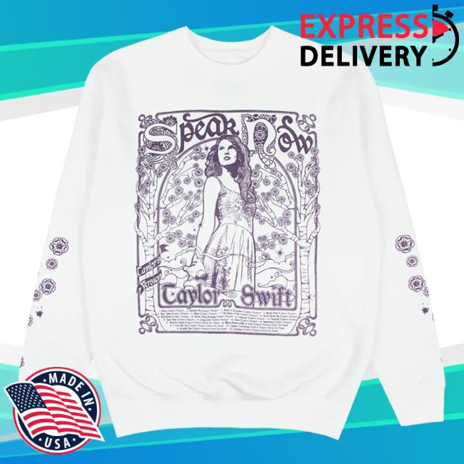 Taylor Swift Clothing Store Shop Speak Now Taylor's Version Tracklist White Long Sleeve Hot Shirt Taylorswift Merch