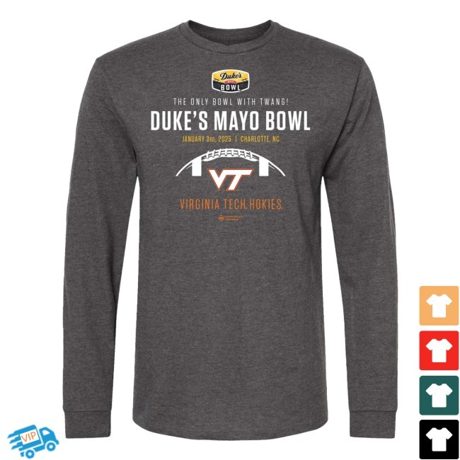 2025 Duke's Mayo Bowl Virginia Tech Long Sleeve Shirt