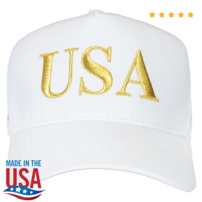 Official Donald Trump Merch Store USA 45-47 Cap White/Gold