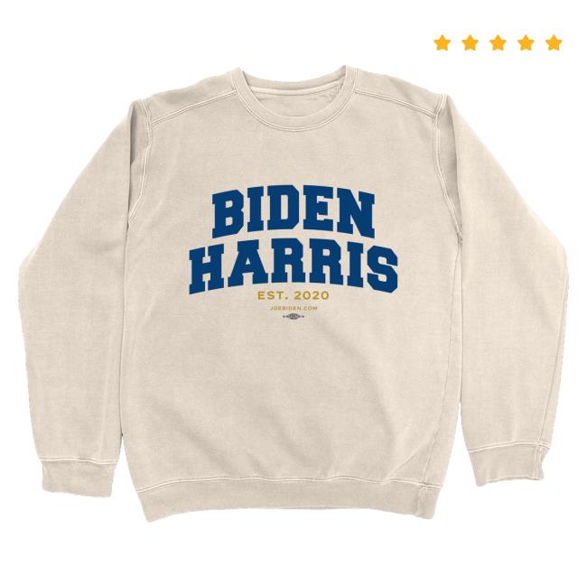 Official Joe Biden Merch Store Joe Biden Biden/Harris Varsity (Cream Attractive Hoodie) Joe Biden Apparel Clothing Shop JoeBiden