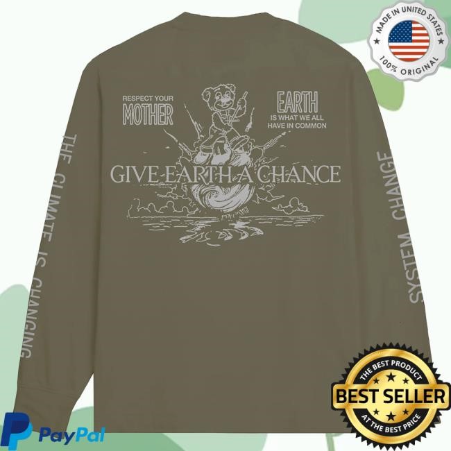 Official Chnge Clothing Give Earth A Chance Cuffed Long Sleeve T-Shirt